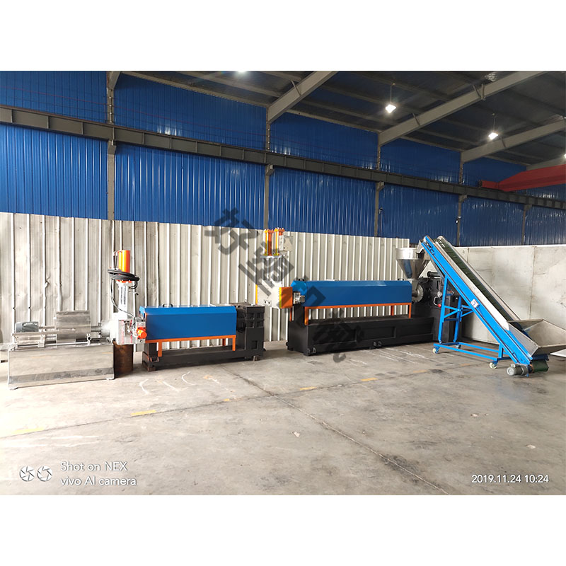 Crushed material granulation production line